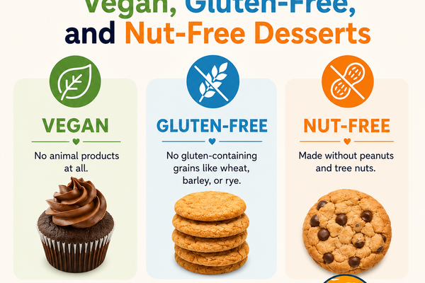 The Sweet Spectrum: Understanding the Difference Between Vegan, Gluten-Free, and Nut-Free Desserts