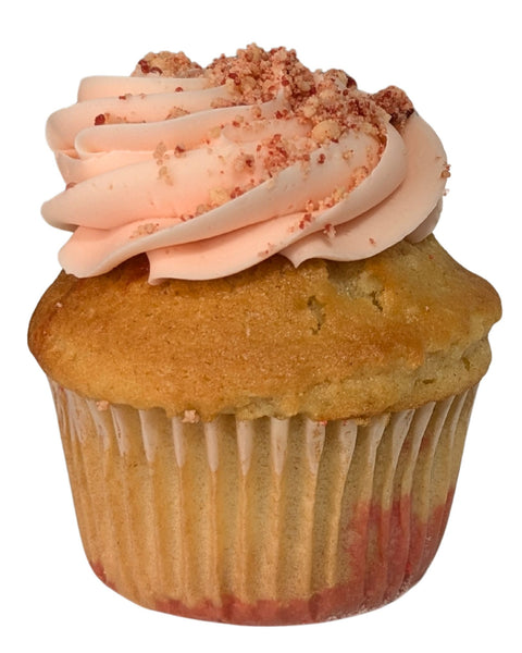 Strawberry Crumb Dulce De Leche Cupcake