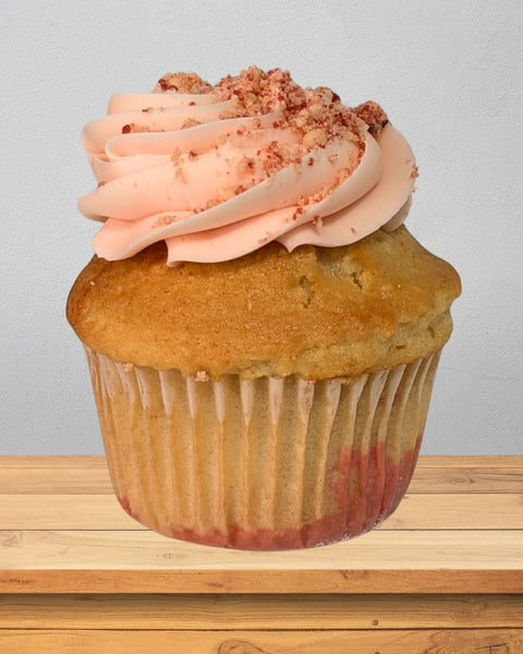 Strawberry Crumb Dulce De Leche Cupcake