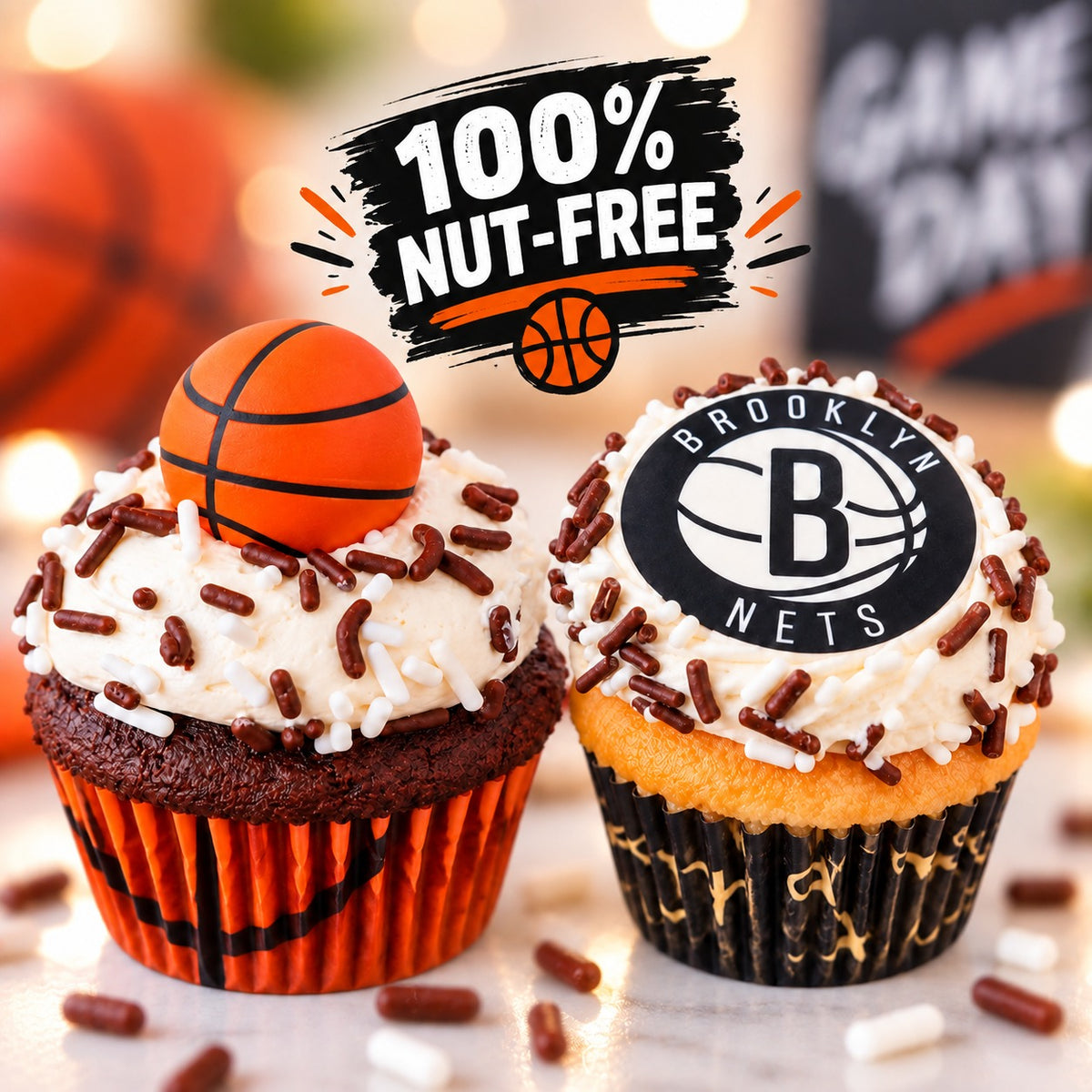 Brooklyn Nets Cupcakes (1/2 Dozen)