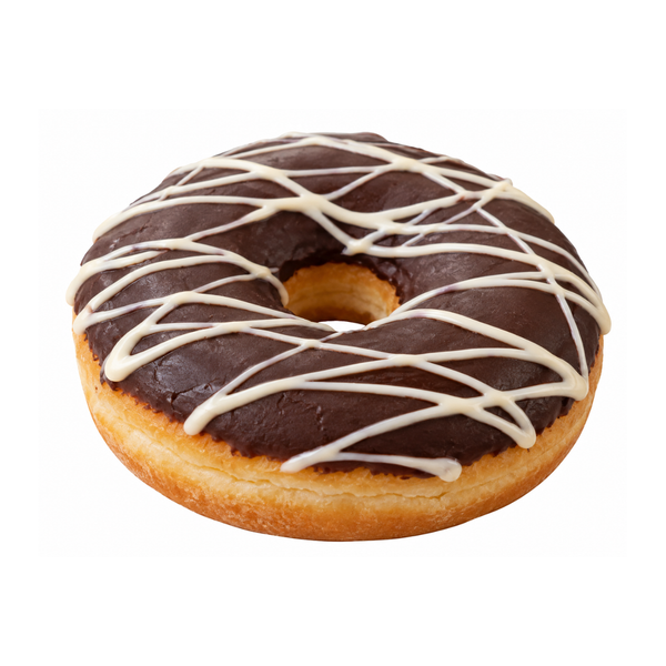 Chocolate Glazed Donut with White Drizzle
