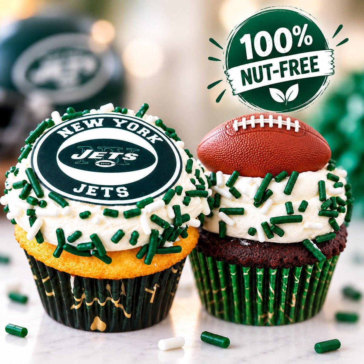 New York Jets Cupcakes (1/2 Dozen)