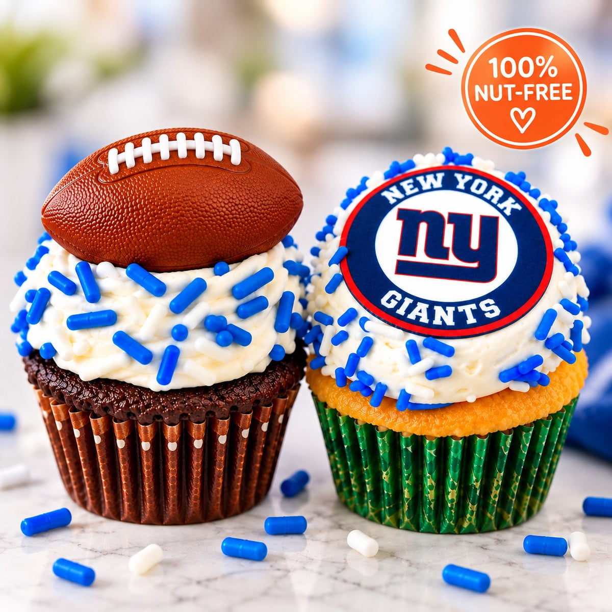 New York Giants Cupcakes (1/2 Dozen)