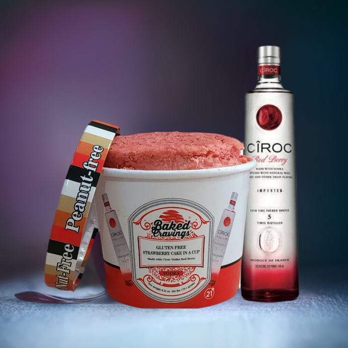 Ciroc Strawberry Cake in a Cup Gluten Free