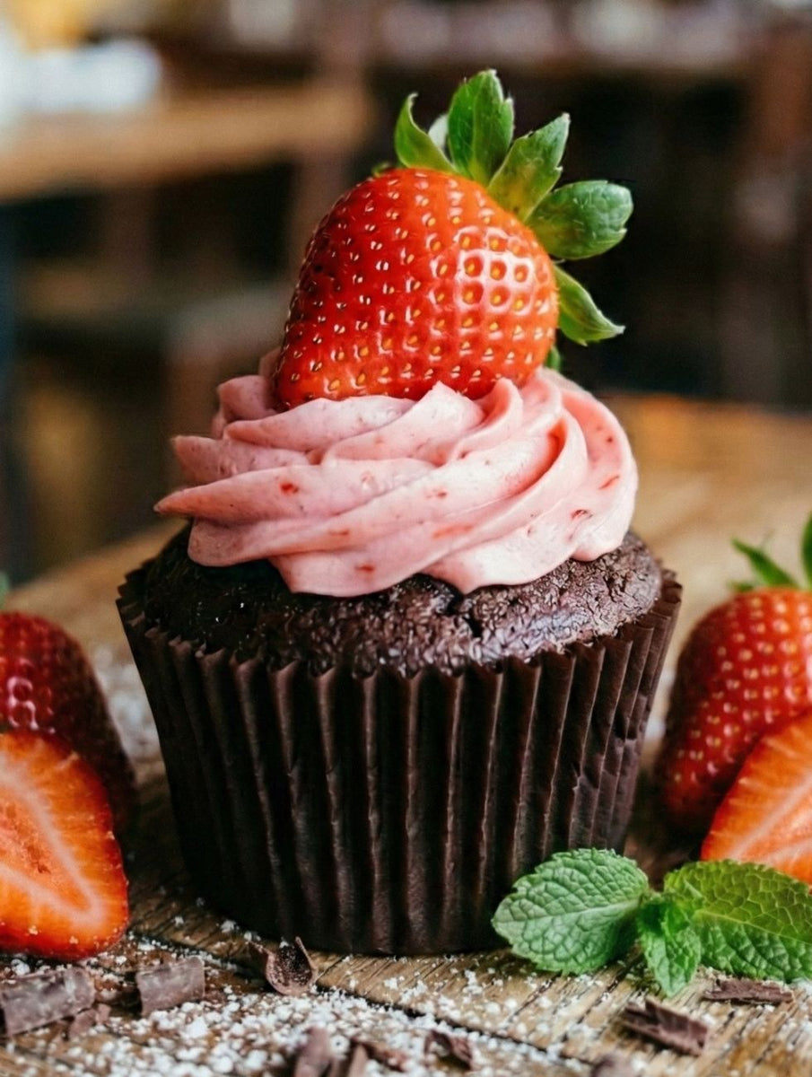 Chocolate Strawberry Cupcake (1/2 Dozen)