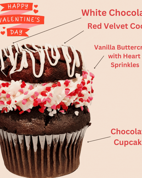 Valentine Day Cookie Cupcake